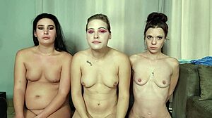 Petite amateurs gag and deepthroat dildo in homemade fetish blowjob.