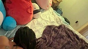 homemade amateur ebony calls husband about working late