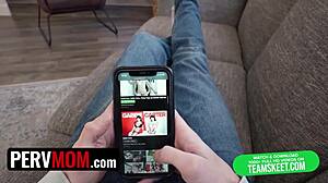 i cuddle with busty stepmom lexi luna under blanket, feeling her fake tits and pussy in 69 position