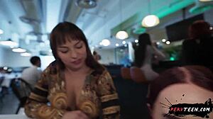 Waitress sneaks a hard fuck in restaurant