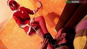 Hey, check this Christmas nightmare with intense foot domination!
