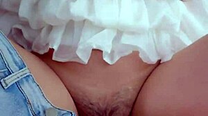 Tease with my hands on hairy pussy before insertion