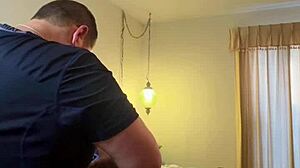 homemade amateur ebony calls husband about working late