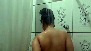 Teen Brunette Fingers Her Wet Pussy In Shower Bath
