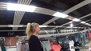 Charming Czech cutie gets tempted in the shopping centre and screwed in pov