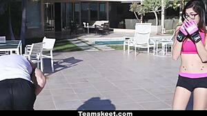 Teamskeet Hot Girls Compilation Features Brunette Ava Taylor in Outdoor Facial