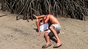 Marcia gets slammed hard in the sweaty Amazon with raw outdoor action