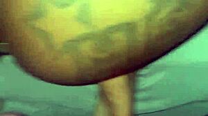 Massage turns into ebony POV pussy fucking