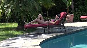 Teen mandy in fishnets and stockings fucks and deepthroats for facial cumshot on her gaping pussy