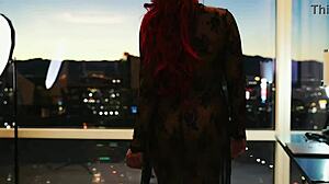 Watch this curvy busty model tease with oiled striptease!