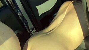 real escort with huge tits cums while fucked from behind in public