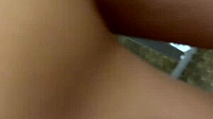 Mirror quickie with ex girlfriend's huge pussy creampie