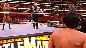 Rhea Ripley vs Charlotte Flair in the smackdown women's championship at wrestlemania 39, she says.