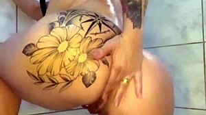 Latina Punk Princess Teases Under Shower