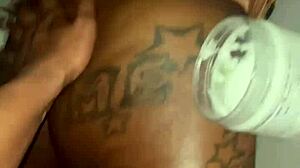 Massage turns into ebony POV pussy fucking