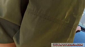 Blonde babe gives messy blowjob on car hood while getting caught