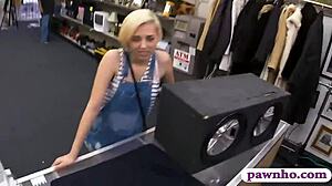 Blondie Babe Sells Boyfriend's Subwoofer Then Gets Pounded
