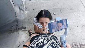 She Said, 'Film My Blowjob Skills with This Huge Cock Outdoors.'