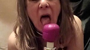 Bound Housewife's Secret Self-Session with Vibrating Toys in Leather