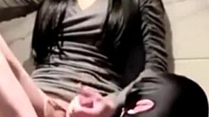 mommy watches crossdressing transsexual get cock in ass, feeling deep emotions.