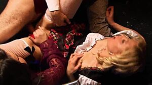 German girls fucked in the horror shop basement