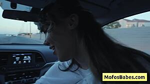 Sexy Asian Hottie Plays Big Boobs in Car!