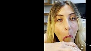 Blonde whore says, 'Intense POV blowjob for stepfather'
