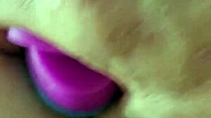 chubby brunette uses rainbow dildo for anal gaping and creampie