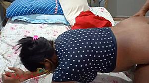 I pound that fat black pussy hard with anal and cum on ass in homemade massage