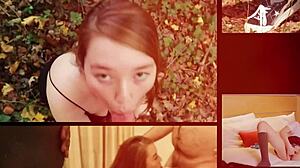 British 18-year-old gives a hotel handjob to a stranger in lingerie.