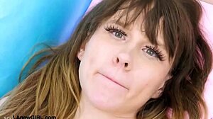 Stunning blonde model displays her body in a solo show.