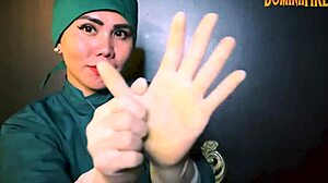 Latex Gloves Fetish With Dominant Touch