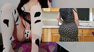 Enorme culo follado en cocina por chico suertudo