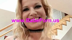 watch her undress slowly in a striptease, then rip her clothes for double dildo penetration