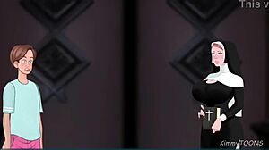 Nun's tight pussy fucked by huge cock in church confession