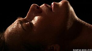 Alexis Crystal and Lady Dee engage in intimate lesbian activities in the sauna