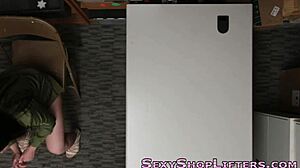 Brunette Teen Thief with Small Tits Caught in Reality