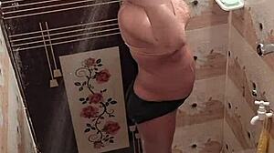 bangladeshi bhabi taking a steamy shower in bathroom with me