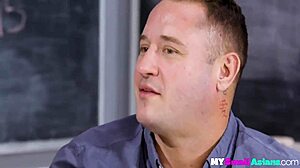 little asian teen surprises with hardcore deepthroat action