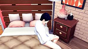 This solo guy starts masturbating and turns it into a threesome with deepthroat and cumshots 😉