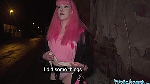 I removed her chastity belt and creampied that wet pussy right there in public