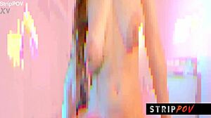 strippov nerdy babe with big natural tits takes off her clothes for you