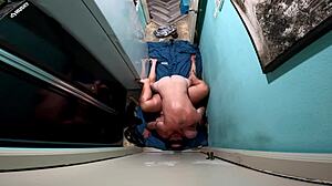 Dragon Cock Sleeve Filled with Spit During Tight Creampie Action