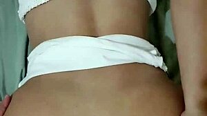 Naughty Babe Dances Funk In See-Through Mini Skirt Then Sits On Young Guy's Cock