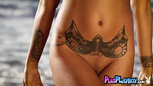 Curly Ebony Jossa Nova Strips to Show Perfect Big Ass