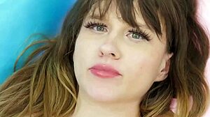 Stunning blonde model displays her body in a solo show.