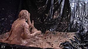 feeling wild with glam mud wrestling and big tits