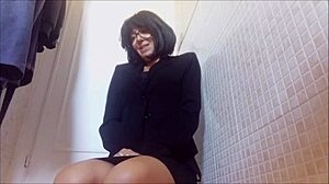 Boss in uniform teases with dirty talk during office quickie