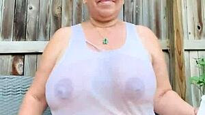 big wet shirt on tetas in intriguing display