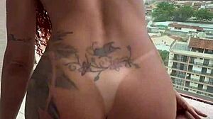 Bold Carioca Hammers Japanese Pussy On Hotel Balcony POV